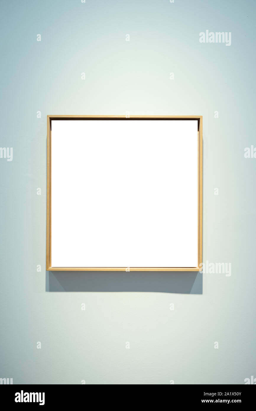 Art Gallery Museum Isolated Frame Contemporary White Wall Clipping Path Stock Photo