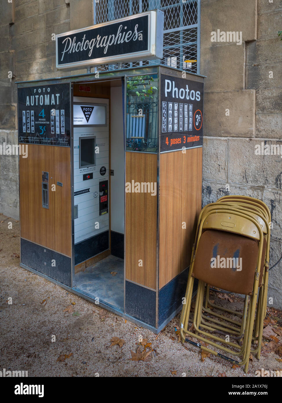 Vintage photo automat in Arles, France Stock Photo