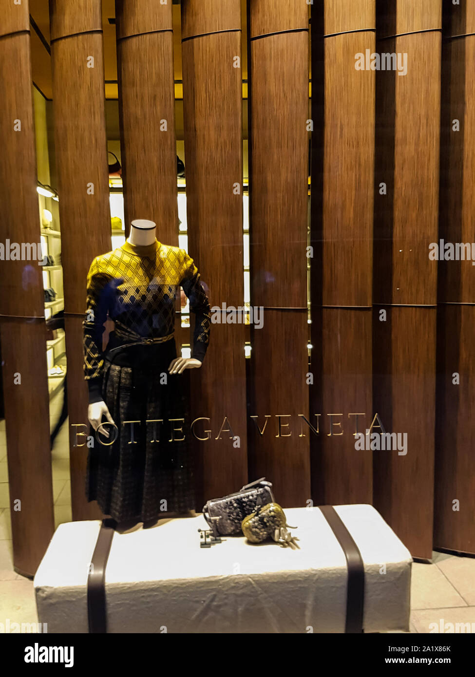 FLORENCE, ITALY SEPTEMBER 18, 2017 Detail of Bottega store in