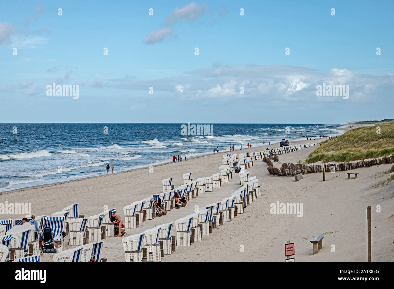 Beach with beach chairs (Kampen, Sylt, Germany); am Strand von Sylt in kampen Stock Photo
