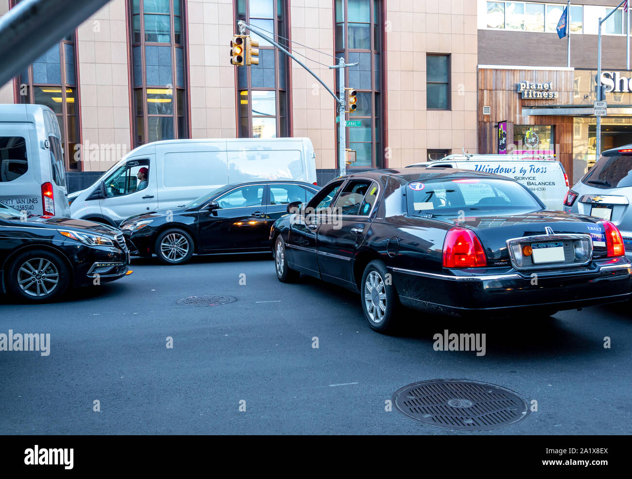 classic traffic jam in downtown Manhattan Stock Photo Alamy