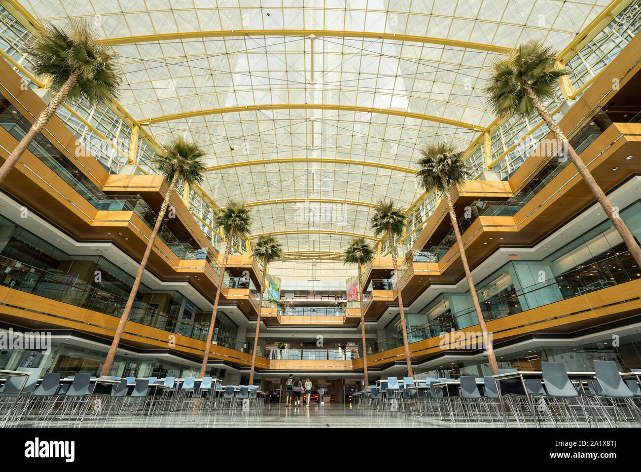 Interior view of GM Renaissance Center in Detroit, Michigan Stock Photo