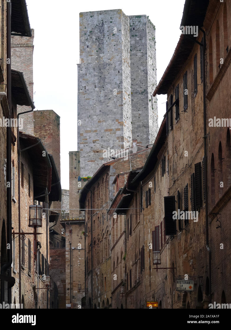 Torri dei Salvucci, towers, San Gimignano, Tuscany, Toscana, Italy, Europe Stock Photo