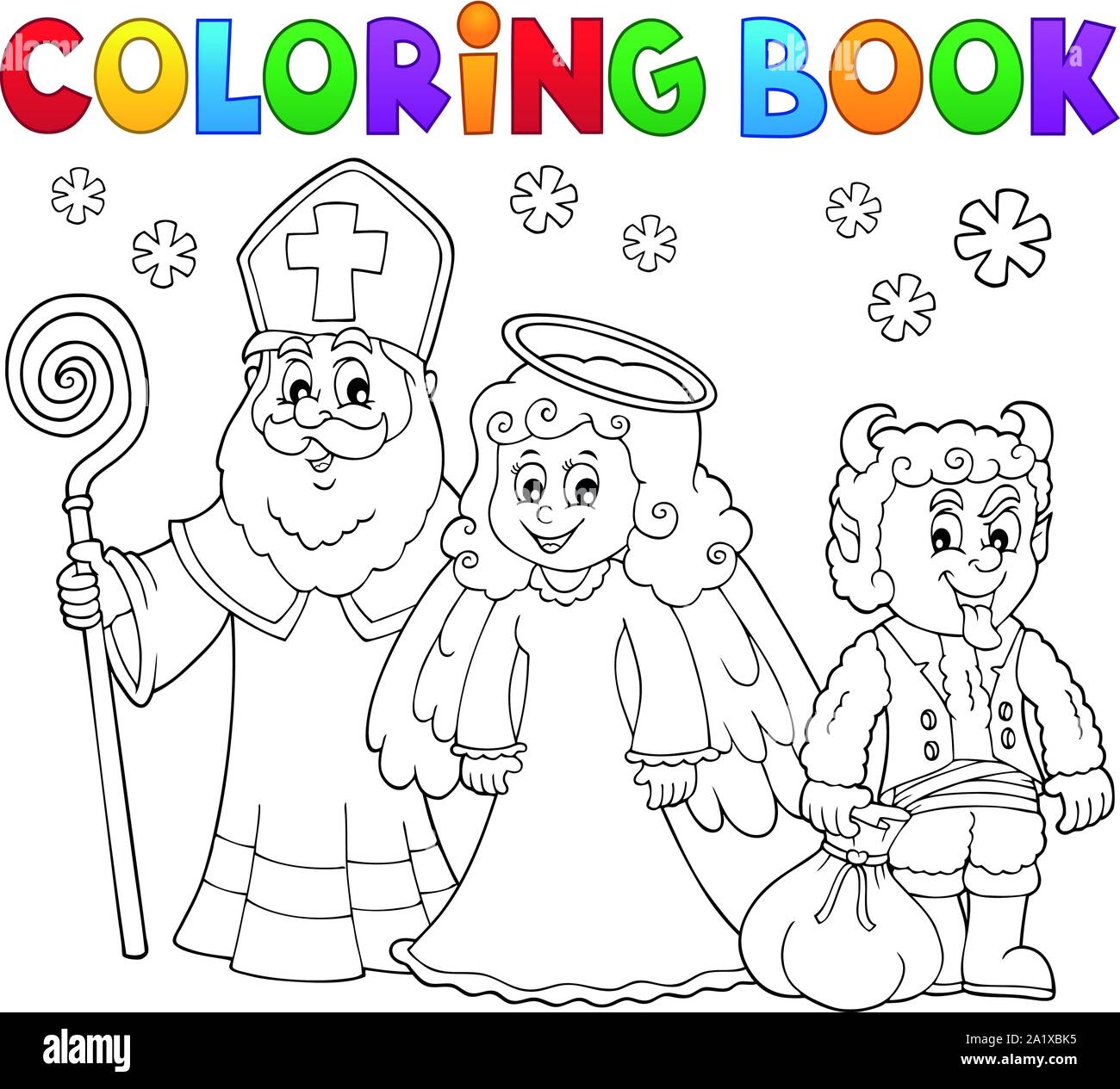 Coloring book Saint Nicholas Day theme 3 - eps10 vector illustration. Stock Vector
