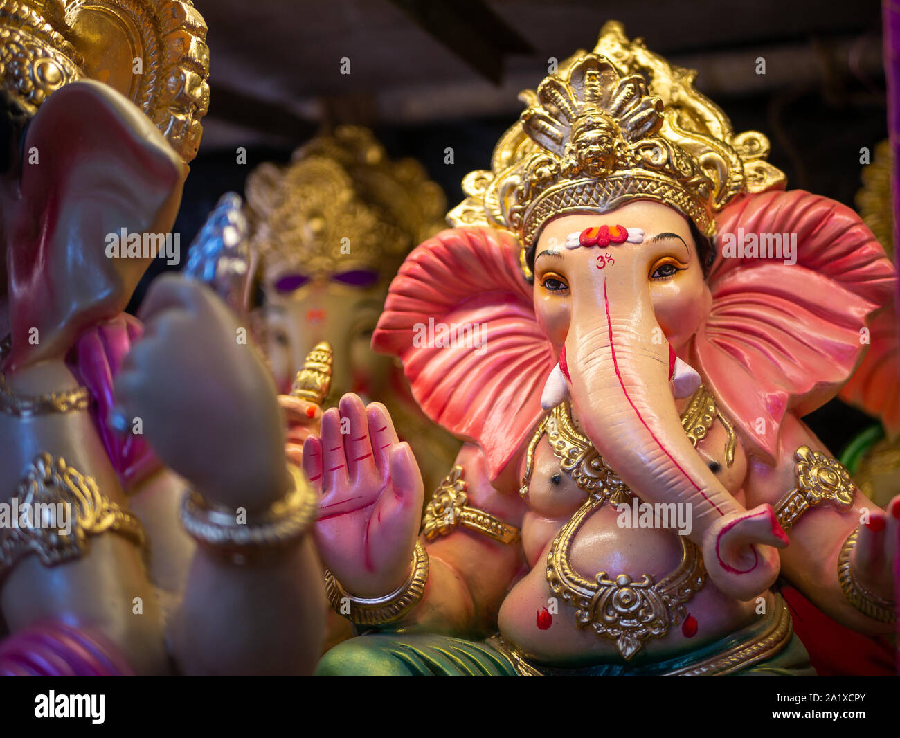 Statue of Lord Ganesha ready for Ganesh festival Stock Photo - Alamy