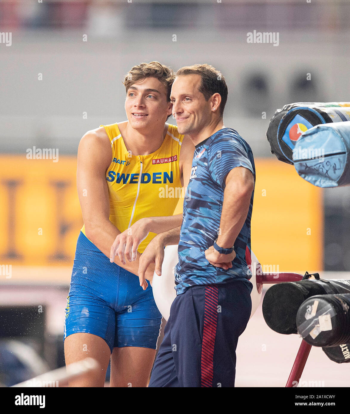Doha Katar 28th Sep 2019 Armand Duplantis L Swe With Renaud Lavillenie Fra Pole Vault Qualification Of The Men On 28 09 2019 World Championships 2019 In Doha Qatar From 27 09 10 10 2019 Usage