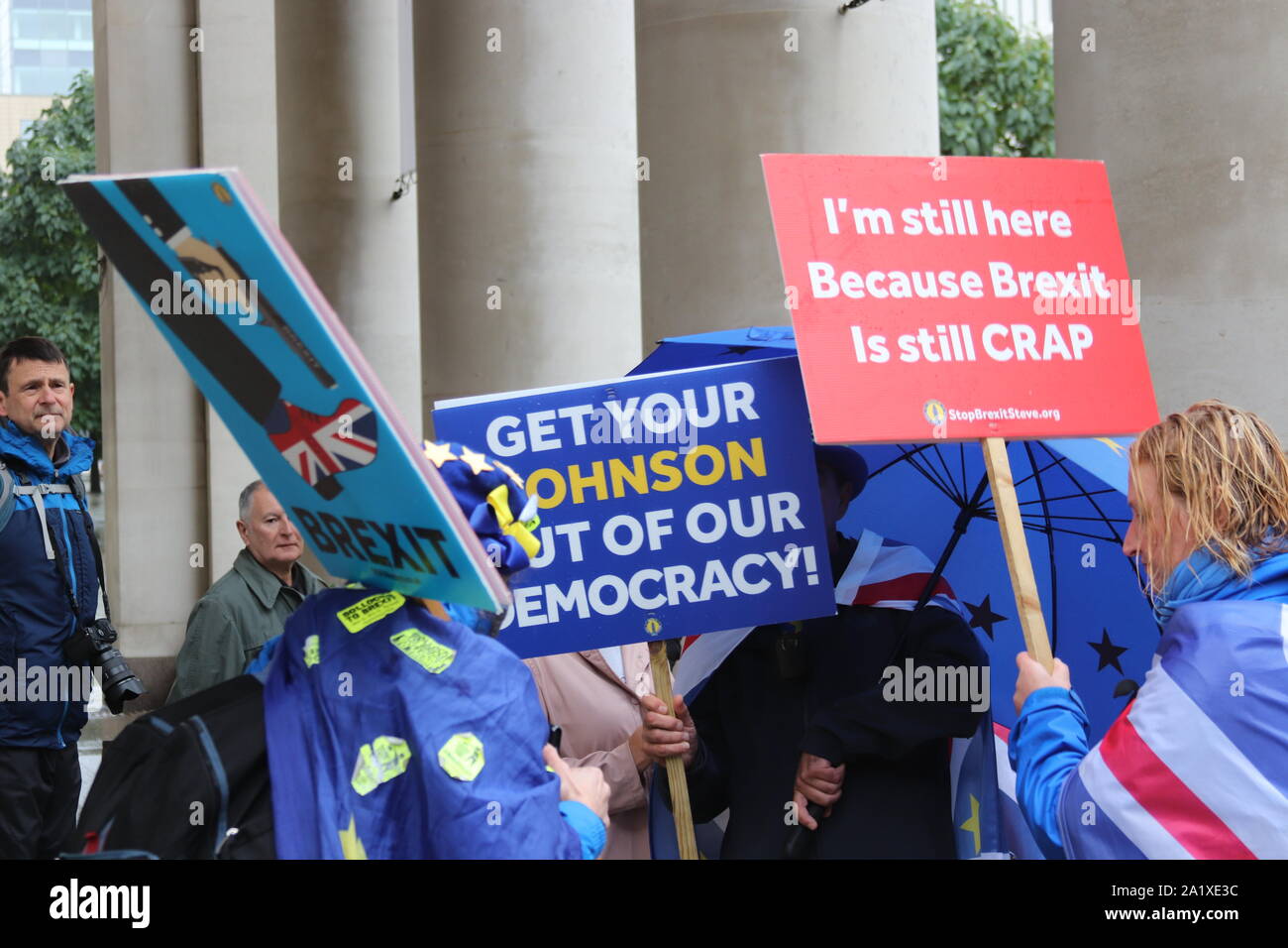 Conservative party conference protesters in Manchester Stock Photo Alamy