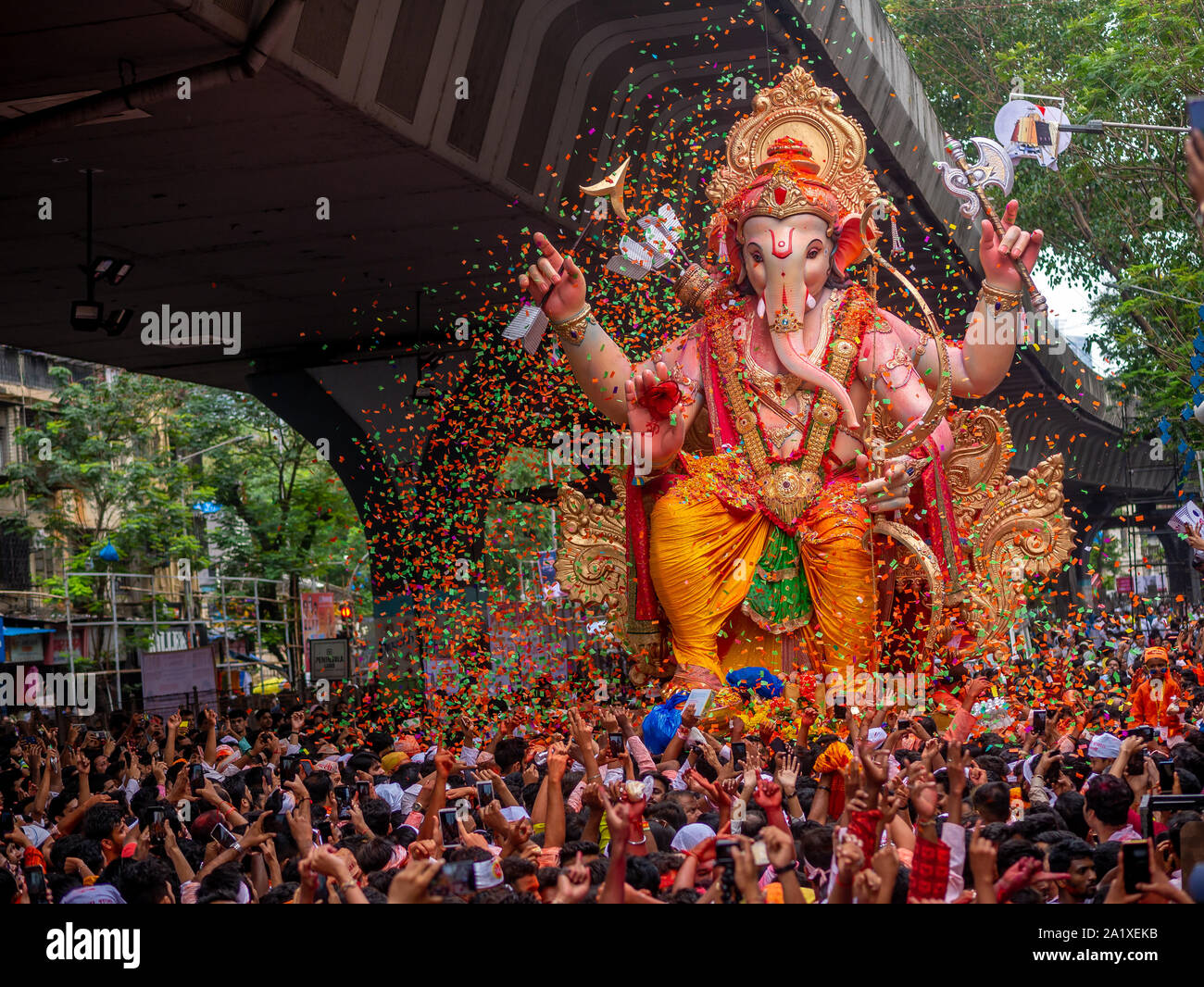 Mumbai, India September 12,2019 Thousands of devotees bid adieu to