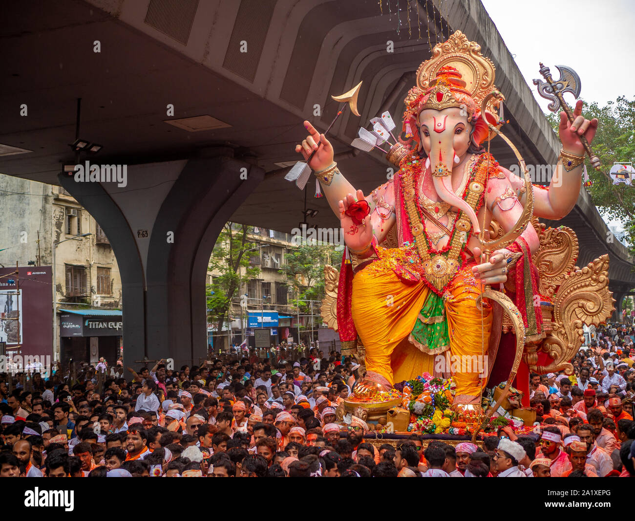 Mumbai, India - September 12,2019 : Thousands of devotees bid adieu to ...