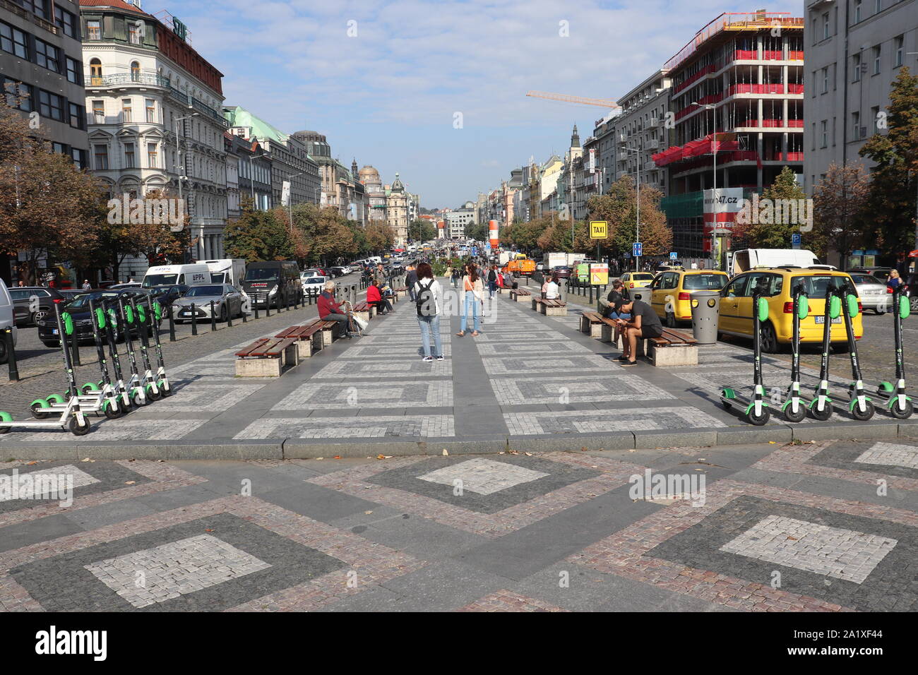 One of the main streets of Prague, Czech Republic Stock Photo