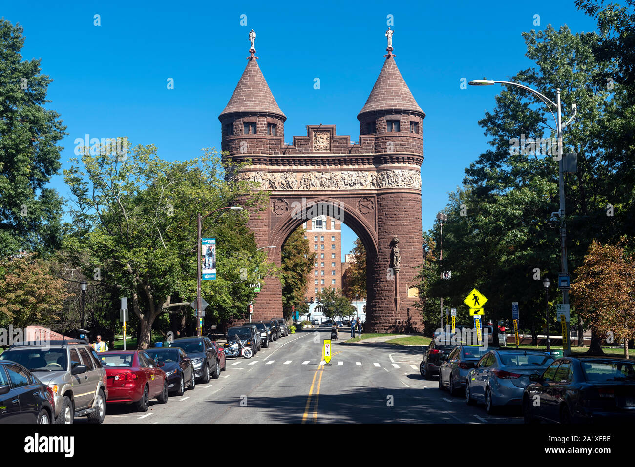 The Soldiers and Sailors Memorial Arch in Bushnell Park, Hartford, Connecticut,  USA Stock Photo