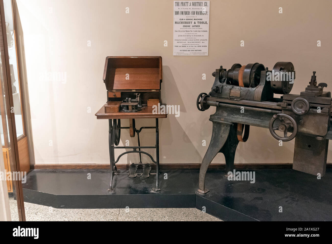 Unique Old sewing machine, The Museum of Connecticut History is a part of the Connecticut State