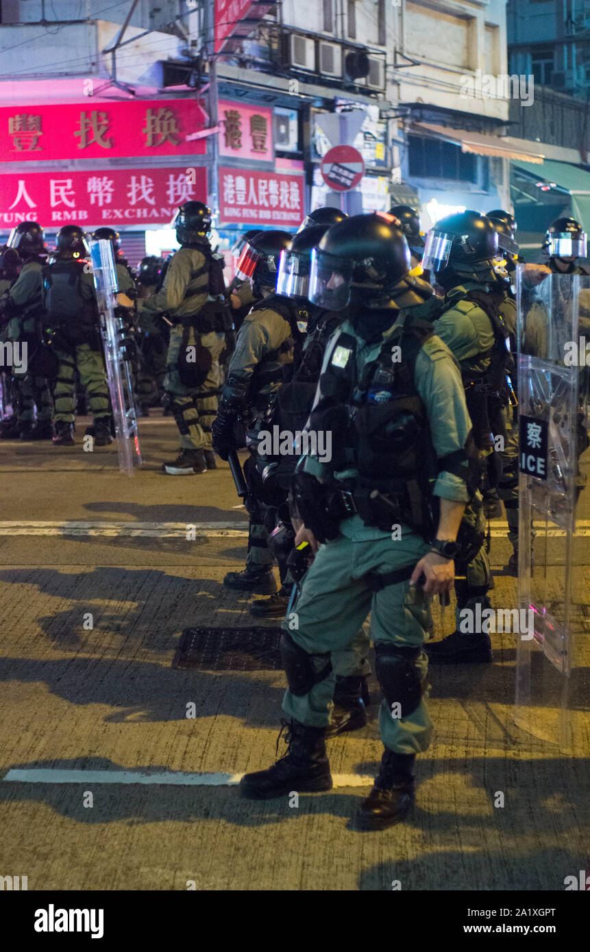 Hong Kong, 29 Sep 2019 - Riot police is in Causeway Bay and Wanchai ...