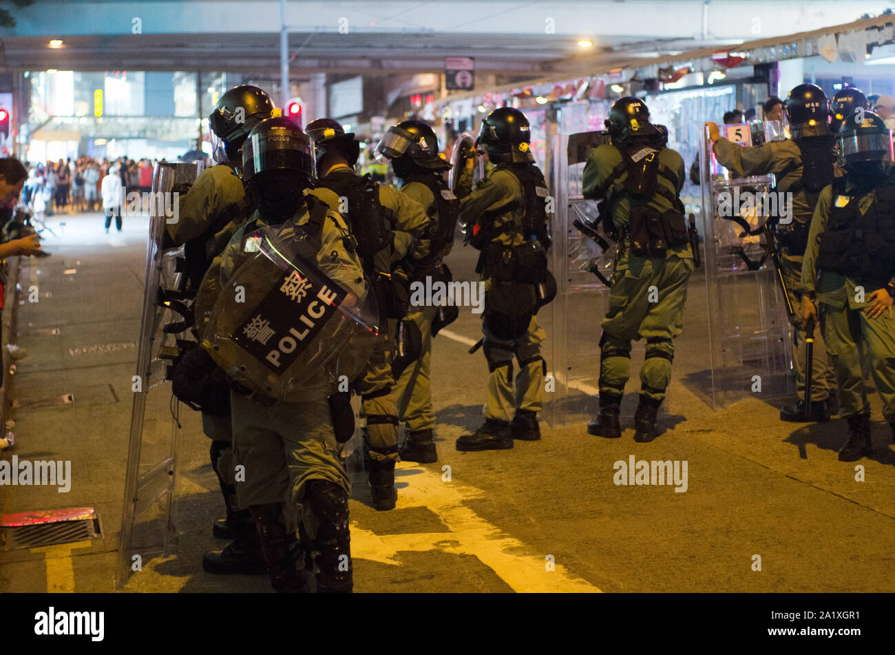 Hong Kong, 29 Sep 2019 - Riot police is in Causeway Bay and Wanchai ...