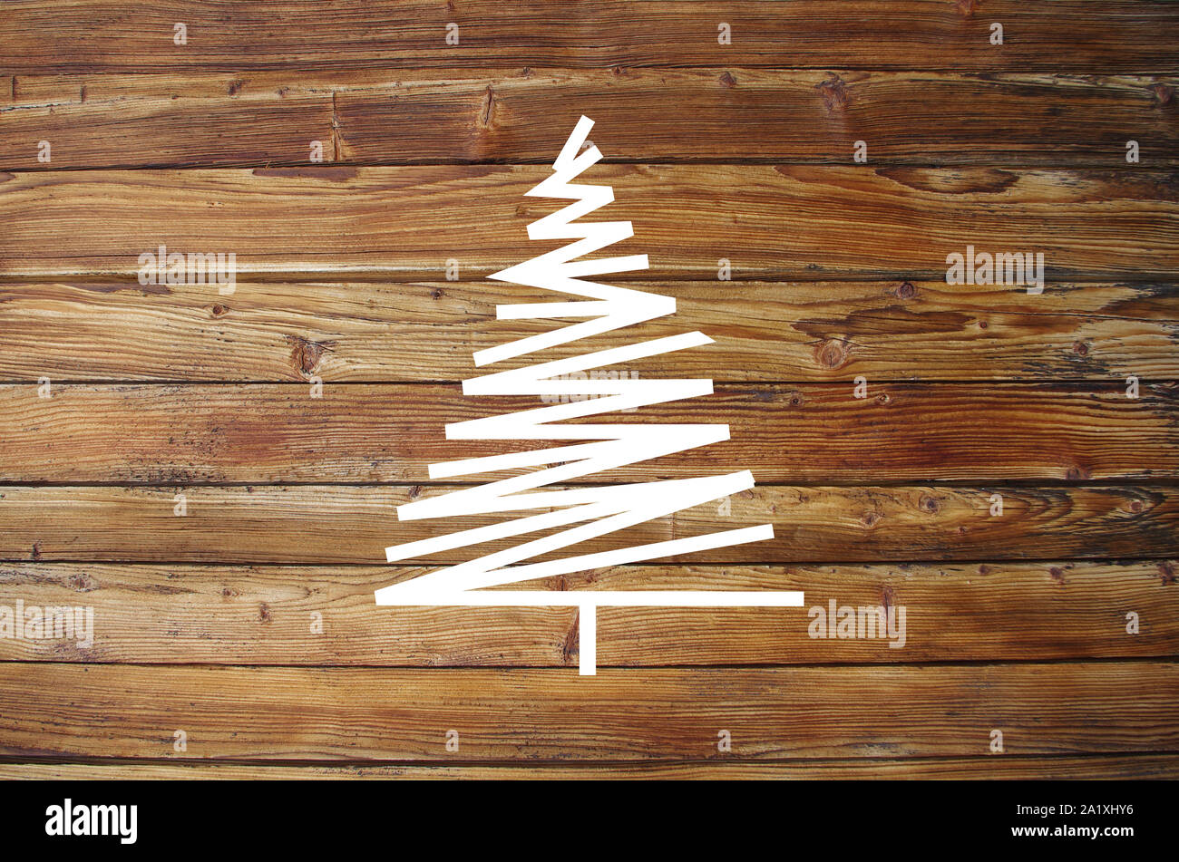 White fir on a green rustic wooden background Stock Photo