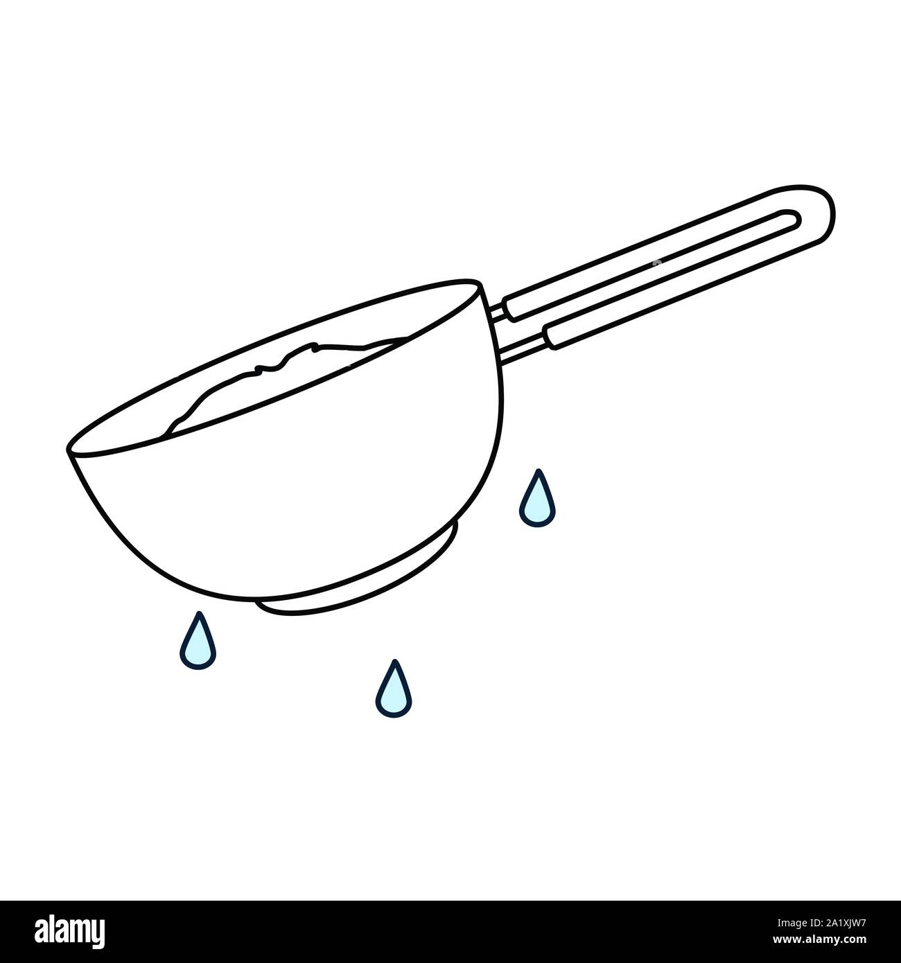 Kitchenware line icon colander. Stock Vector