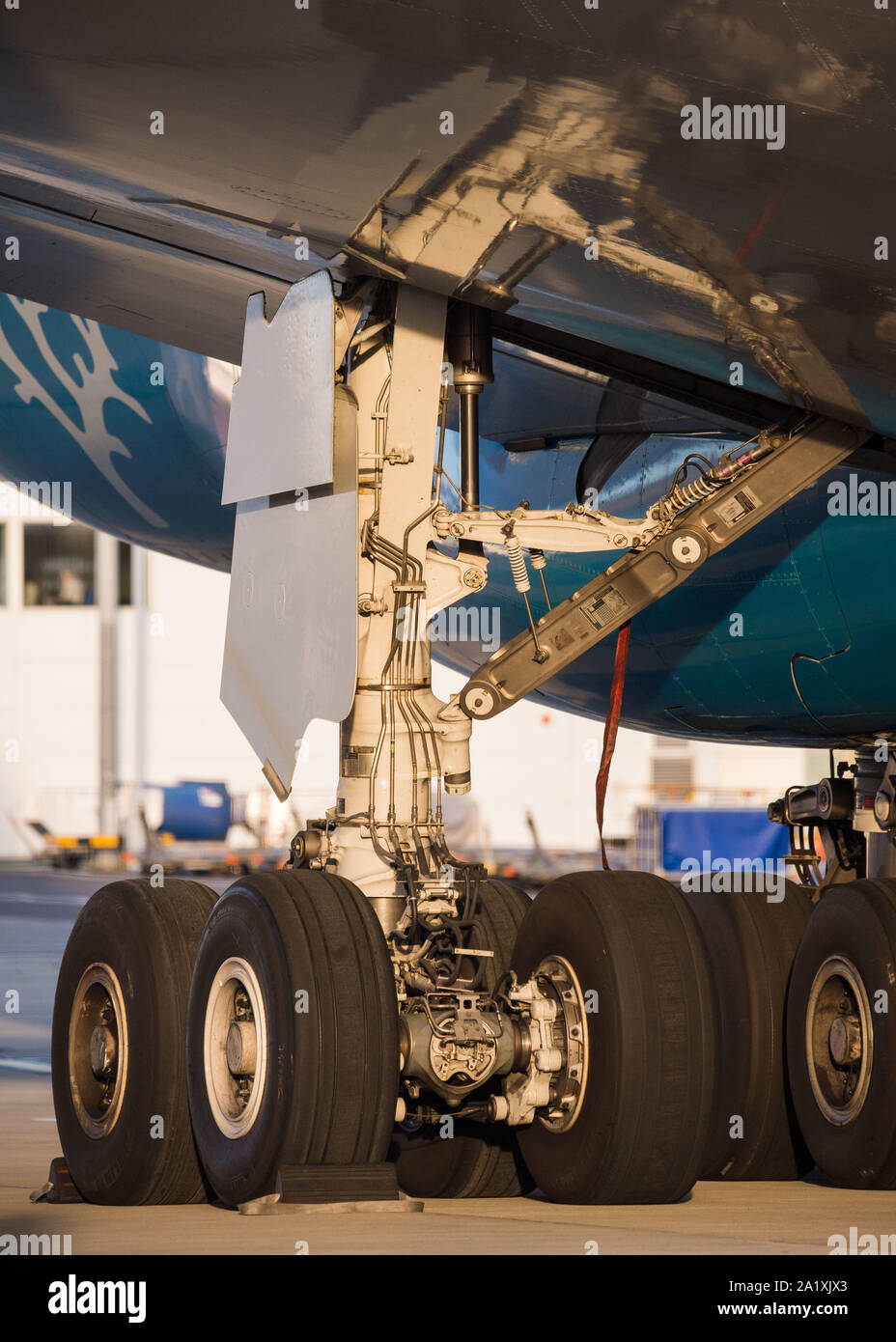 Glasgow, UK. 28 September 2019.  Pictured: Hi Fly Super Jumbo Airbus A380-800 seen on the tarmac awaiting refuelling before going to pick up more stranded passengers. Following the immediate fallout from the collapsed tour company Thomas Cook, Operation Matterhorn is still in full swing at Glasgow Airport. The grounded and impounded Thomas Cook aircraft have been moved to a quieter part of the airfield to make way for the wide body fleet needed for operation Matterhorn. Colin Fisher/CDFIMAGES.COM Stock Photo