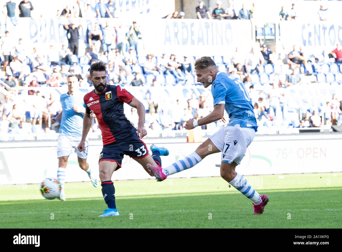 Ciro immobile of Lazio in action during the Serie A match between Lazio and Genoa at Olimpico Stadium.(Final score: Lazio 4:0 Genoa) Stock Photo