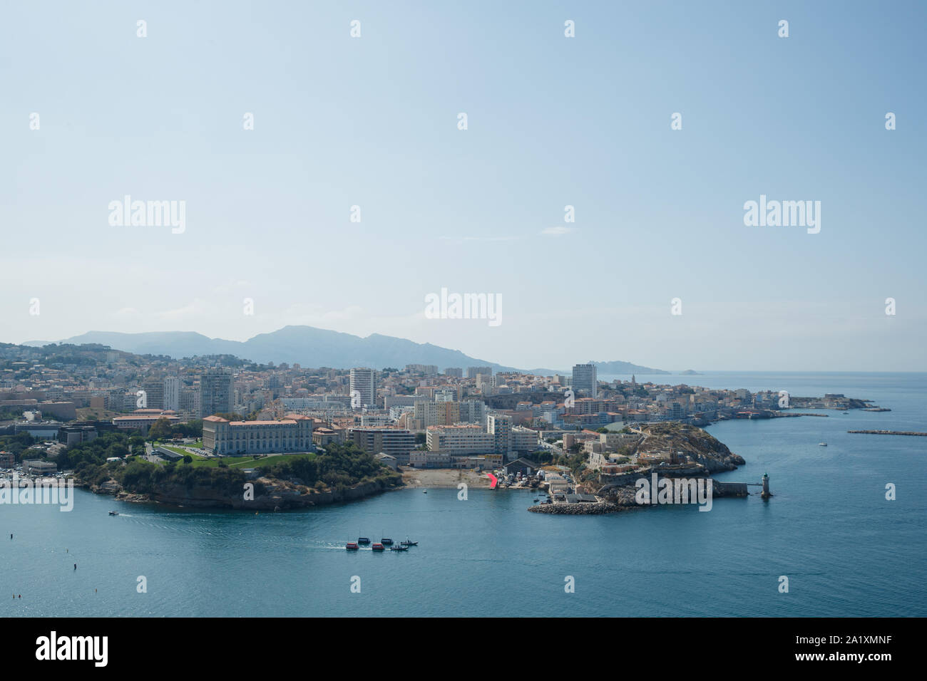 General View Pharo Palace Cove in the city of Marseille Stock Photo