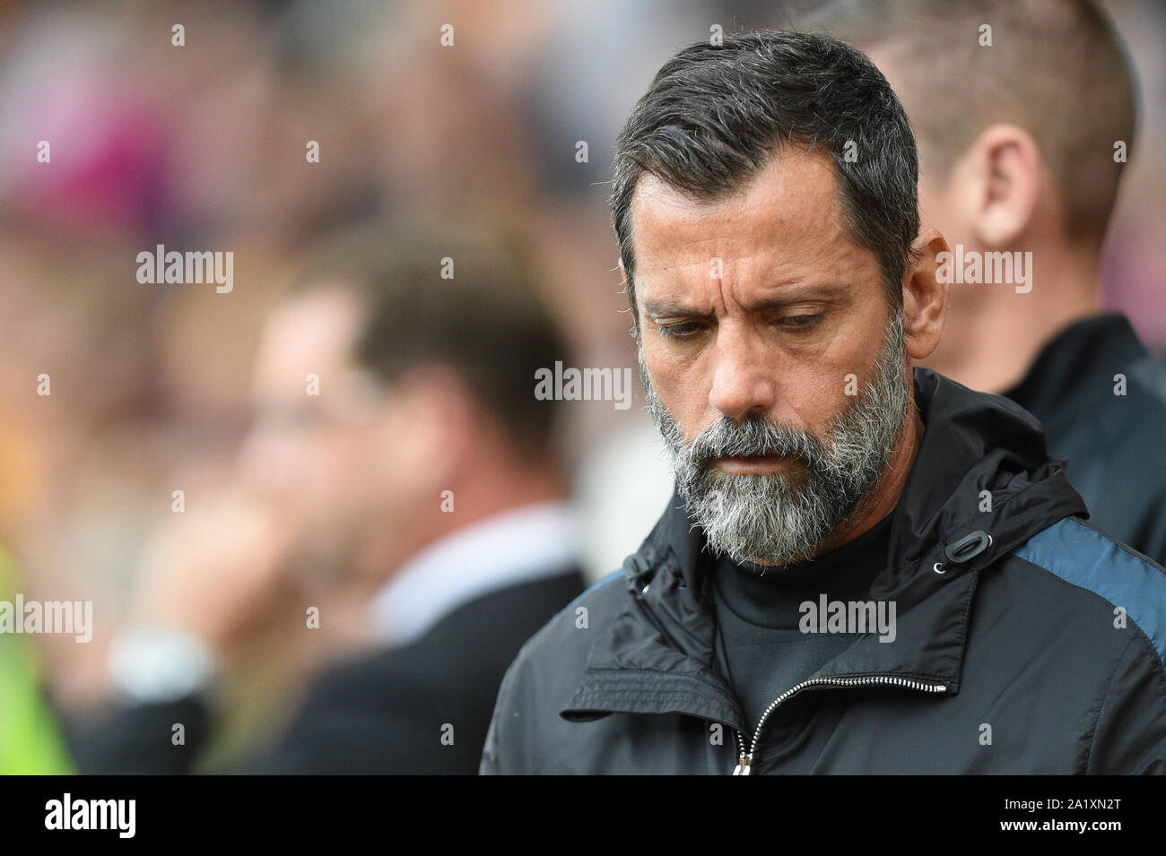 28th September 2019, Molineux, Wolverhampton, England; Premier League, Wolverhampton Wanderers v Watford : Quique Sanchez Flores manager of Watford before the game Credit: Richard Long/News Images Stock Photo