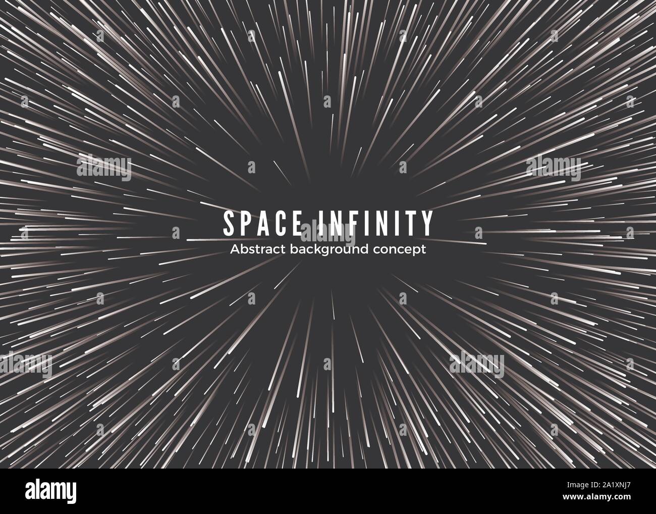 Sapce infinity. Abstract background motion in cosmos. Travel in spase with super speed. Blurred stars light in lines. Vector illustration Stock Vector