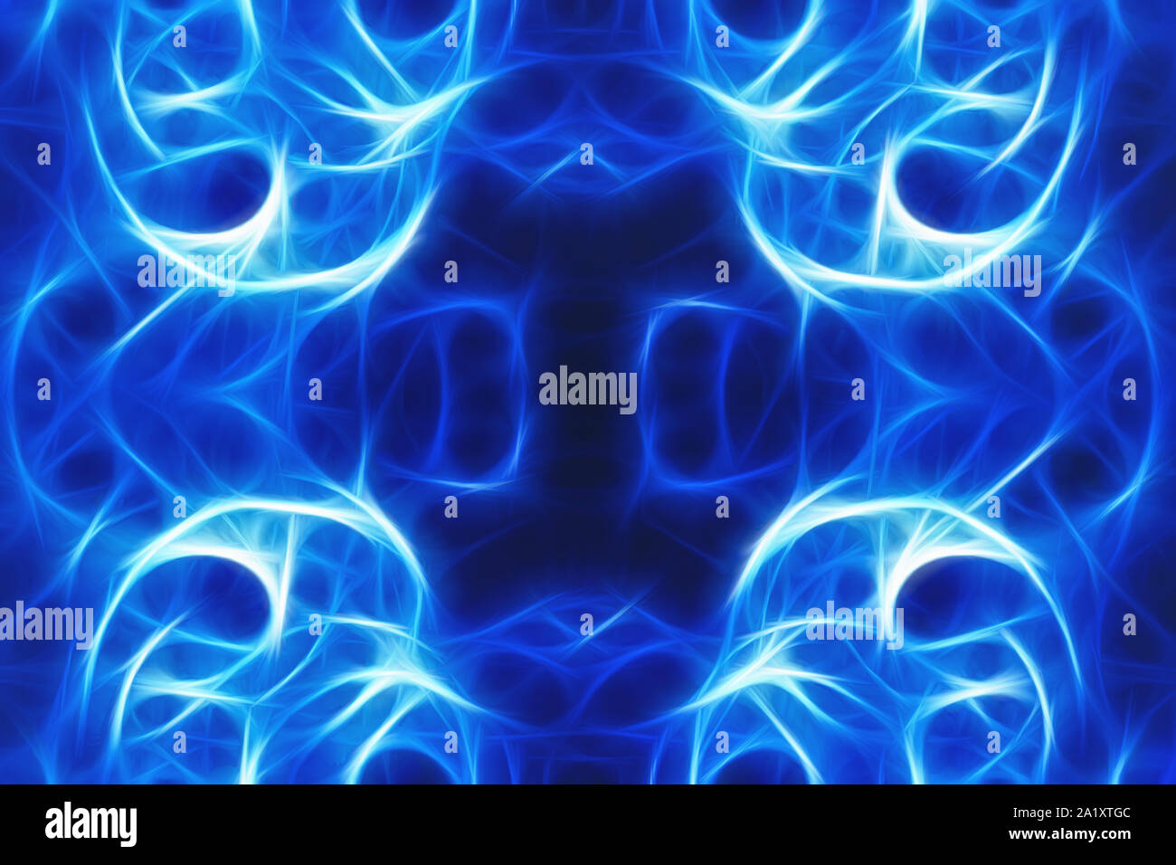 Blue abstract plasma motion curve soft beam 3D render background Stock Photo