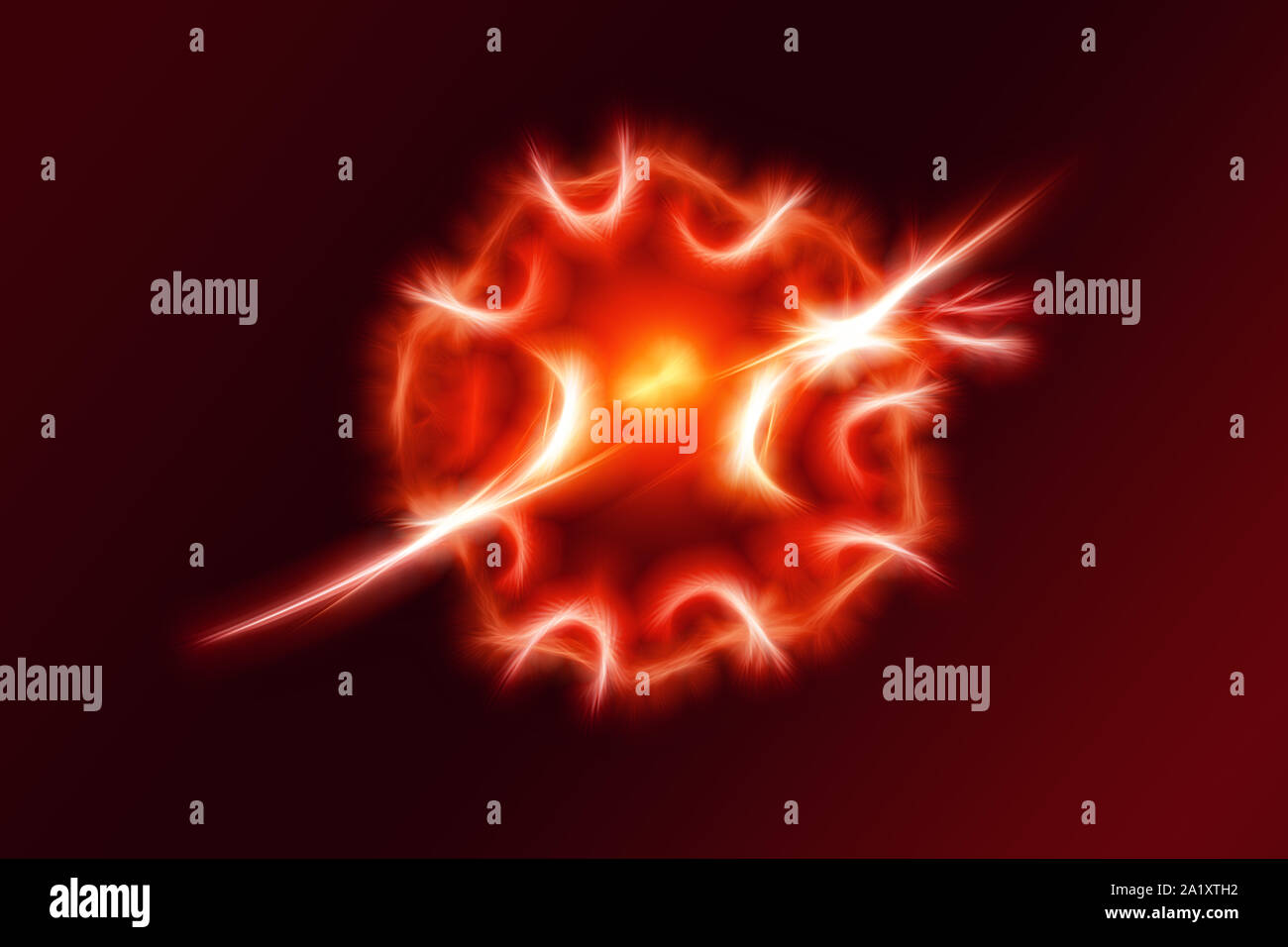 Red abstract plasma blast motion curve soft beam background Stock Photo