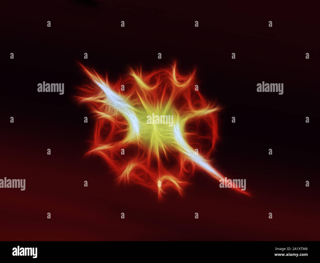 Red abstract plasma blast motion curve soft beam background Stock Photo