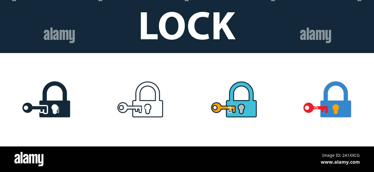 Lock icon set. Premium symbol in different styles from security icons ...