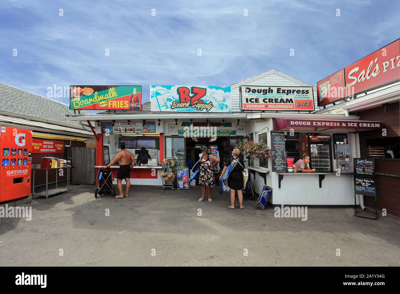 Food vendors Hampton Beach new Hampshire Stock Photo