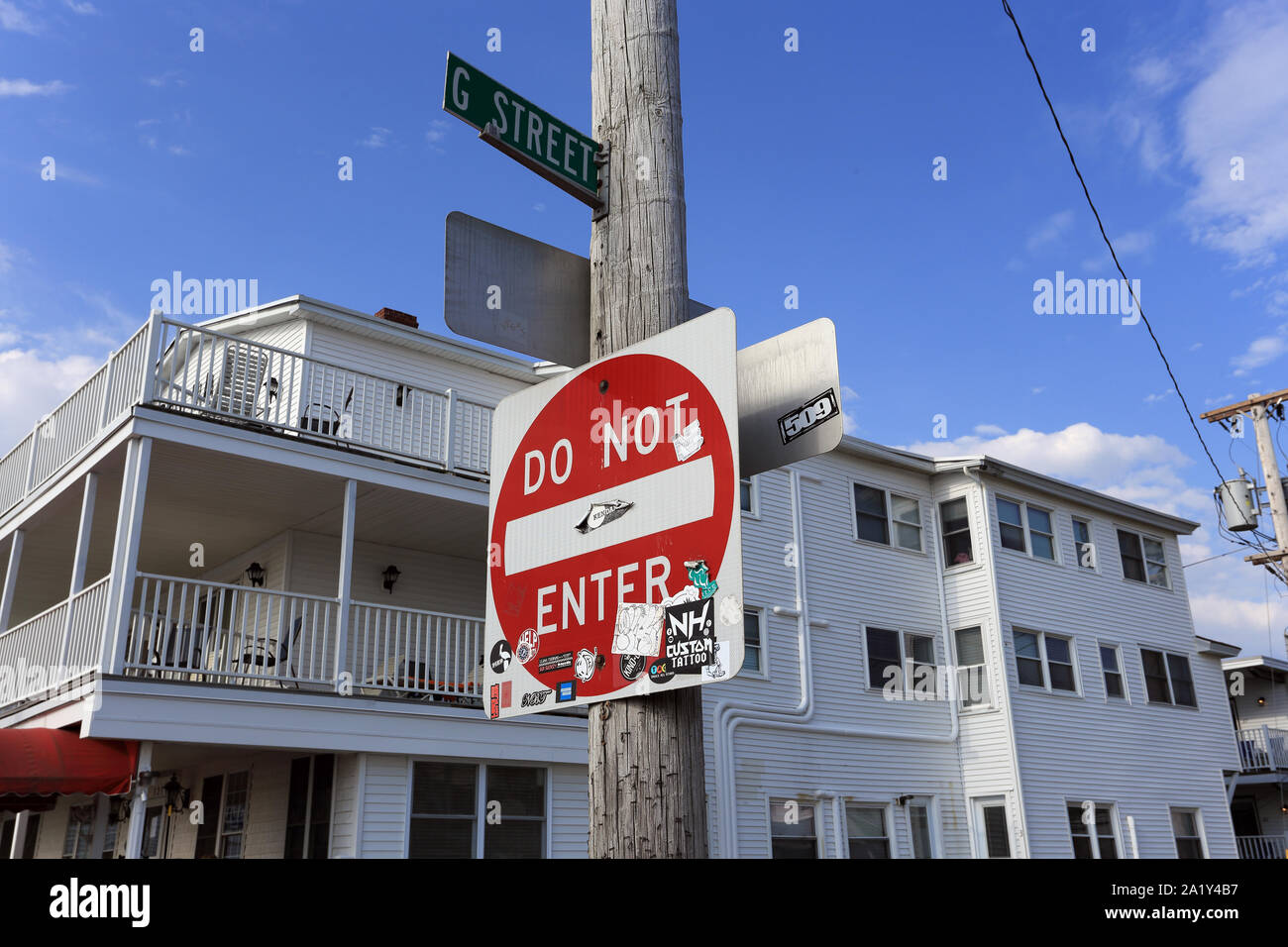 Do not enter sign Hampton Beach New Hampshire Stock Photo