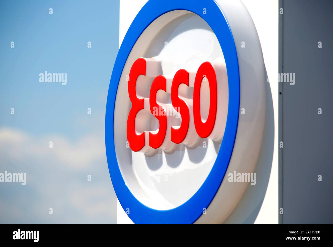 Esso fuel logo. Stock Photo