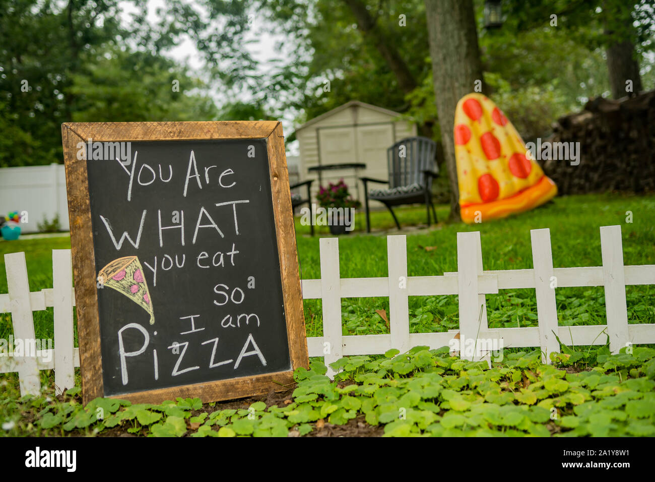 Pizza Party Sign Stock Photo