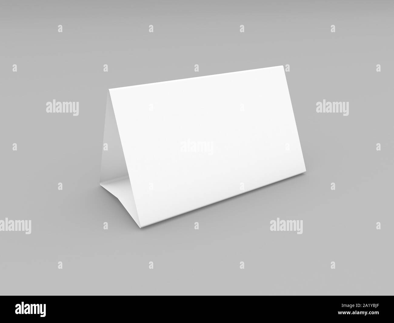 Empty paper triangle card on gray background. 3d render illustration ...