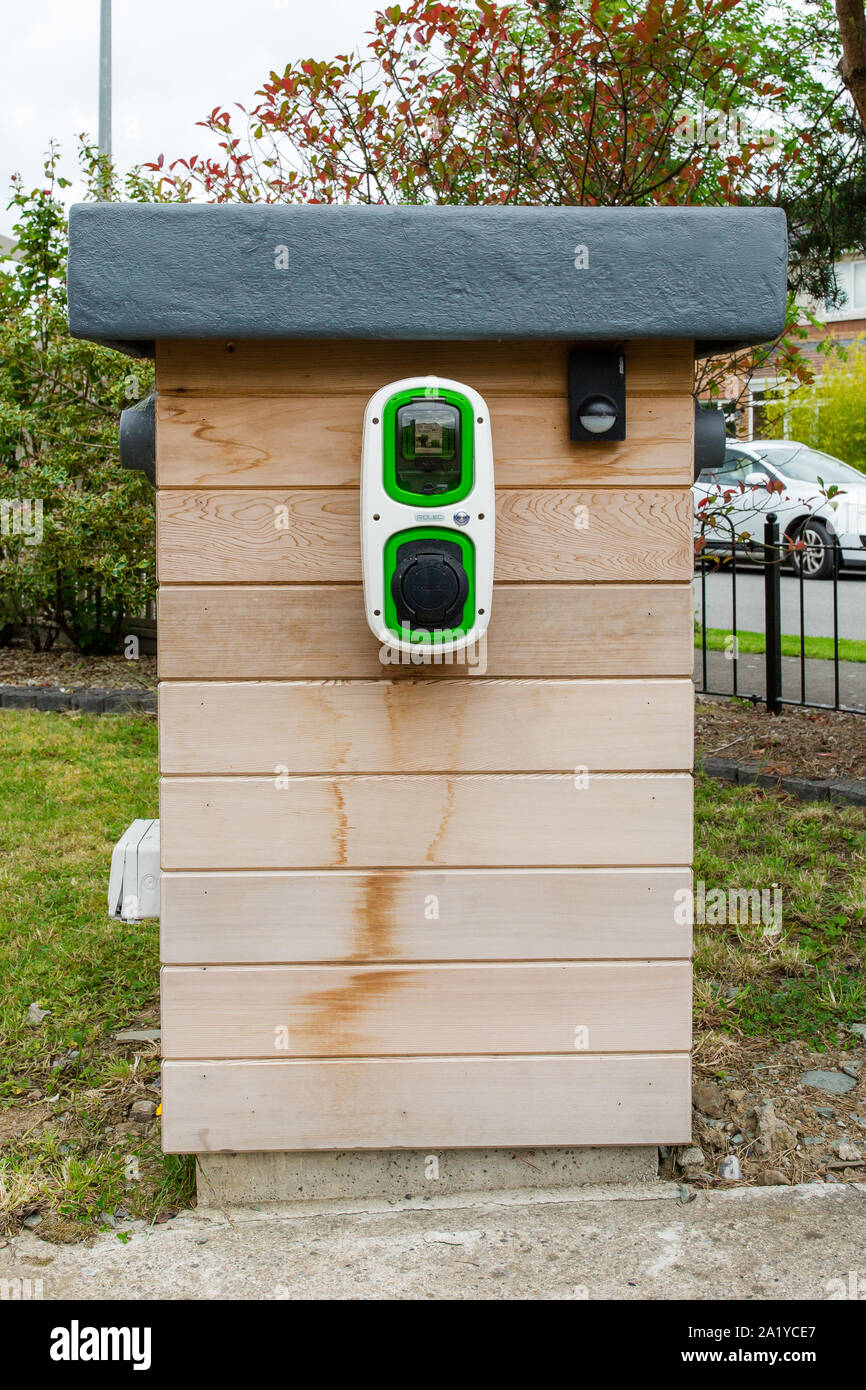 Rolec electric car domestic charging point station. Stock Photo