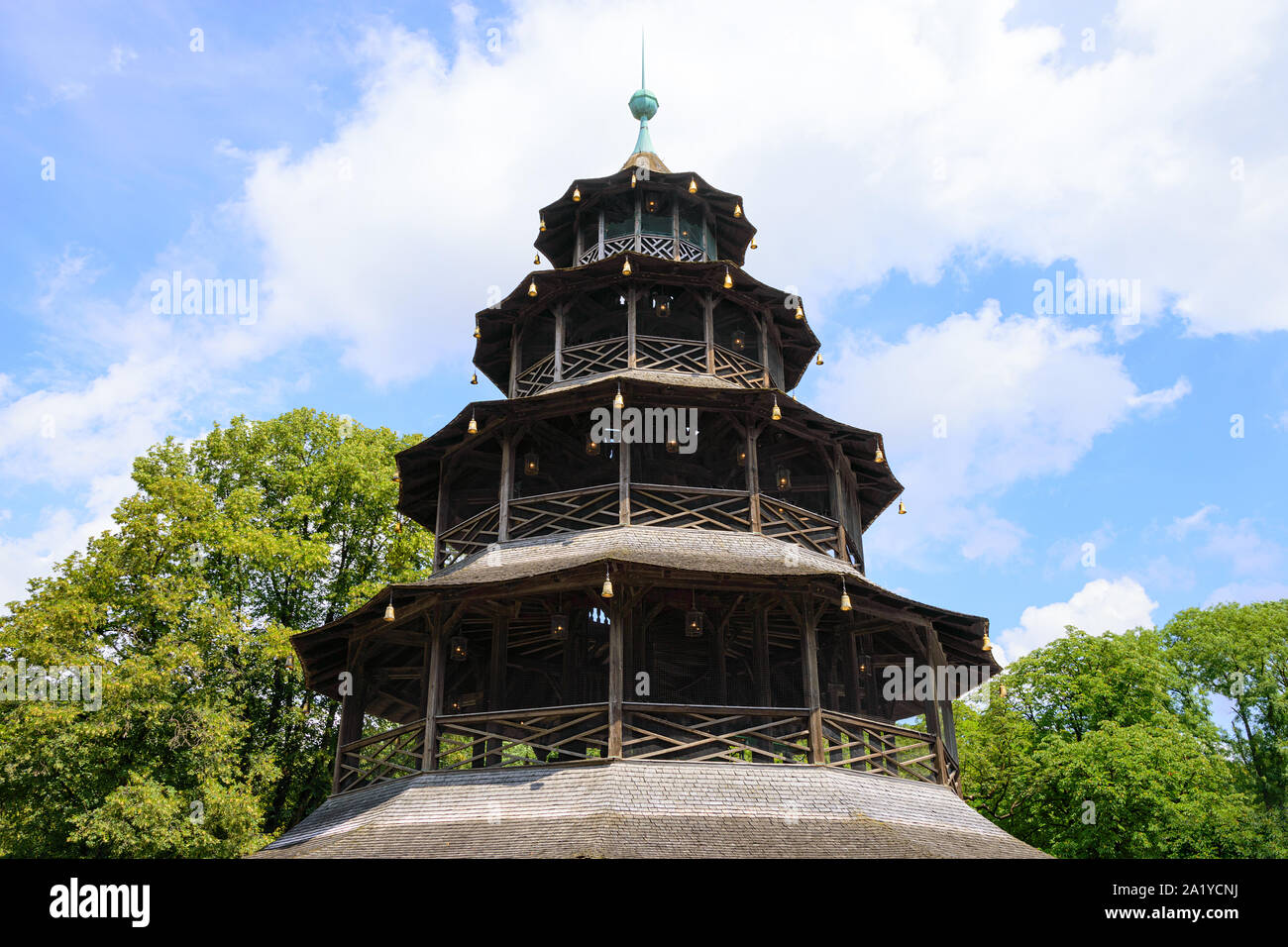 Beer Garden In The Chinese Tower Stock Photos Beer Garden In The