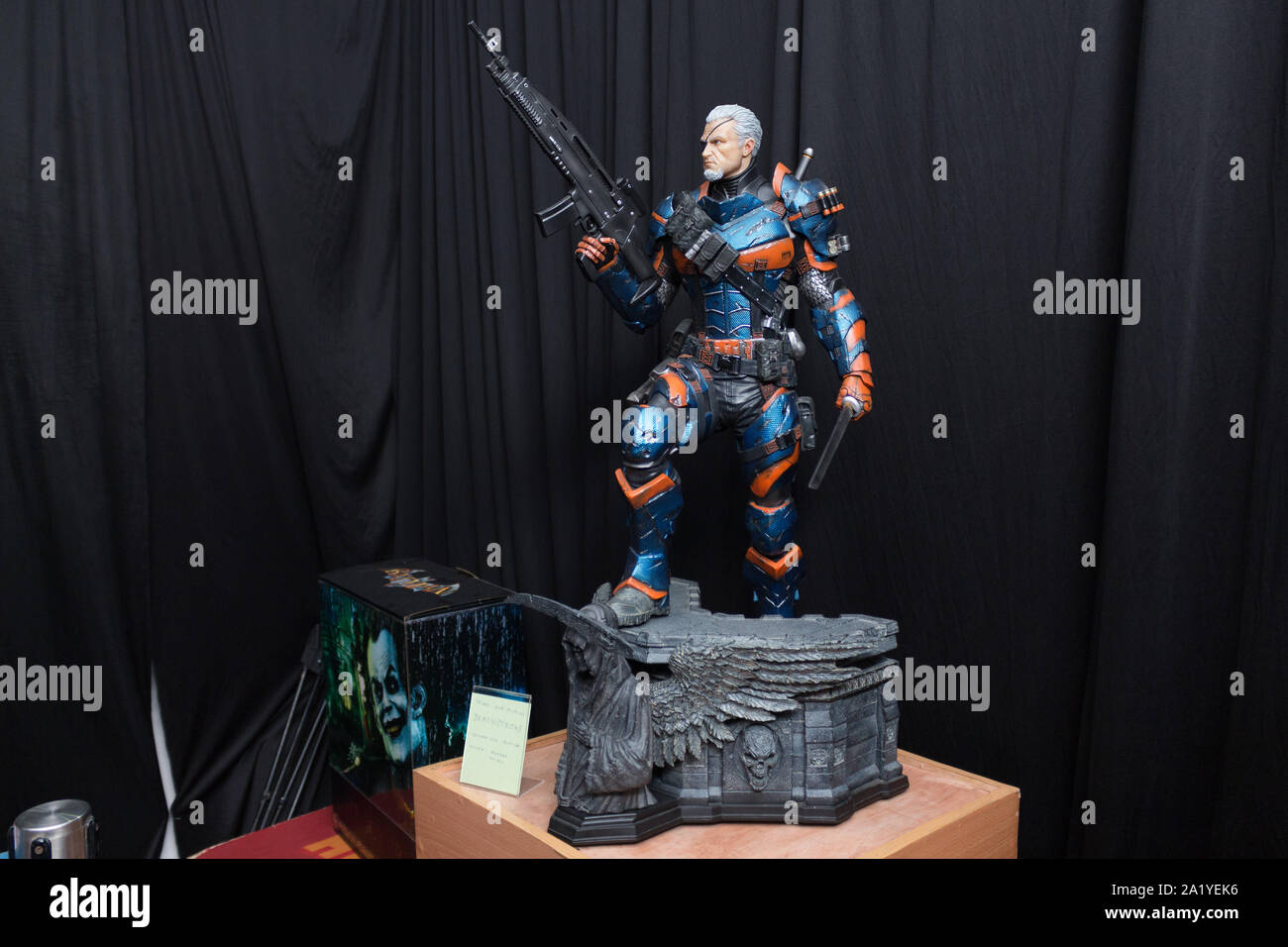 10/December/2017 - Comic-con exhibition and cosplay event held in Sri Lanka. Statue of the Deadshot, one of villain of DC comic universe Stock Photo