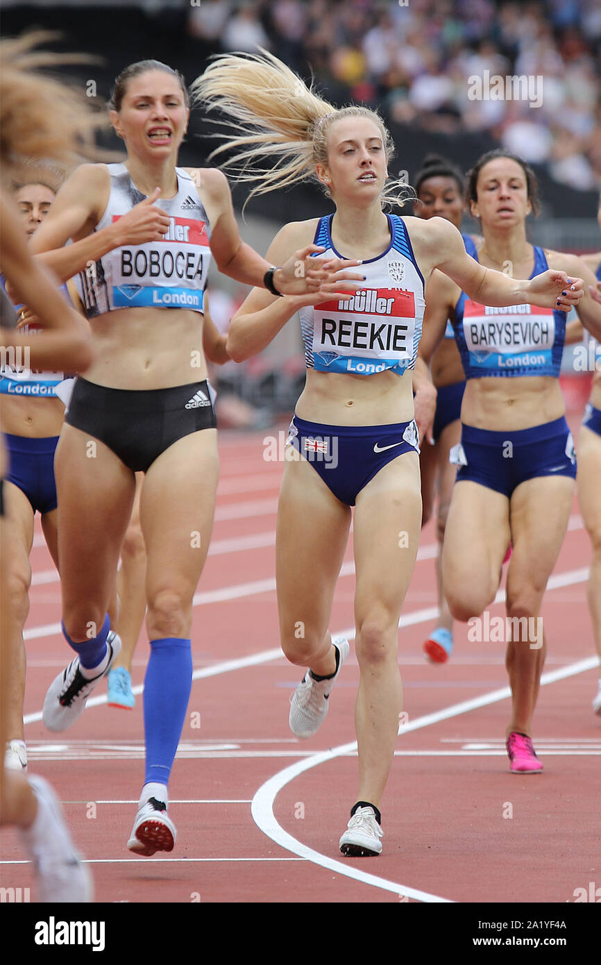 Jemma REEKIE of Great Britain in the 1500 metres at the Muller Anniversary games in London 2019 Stock Photo