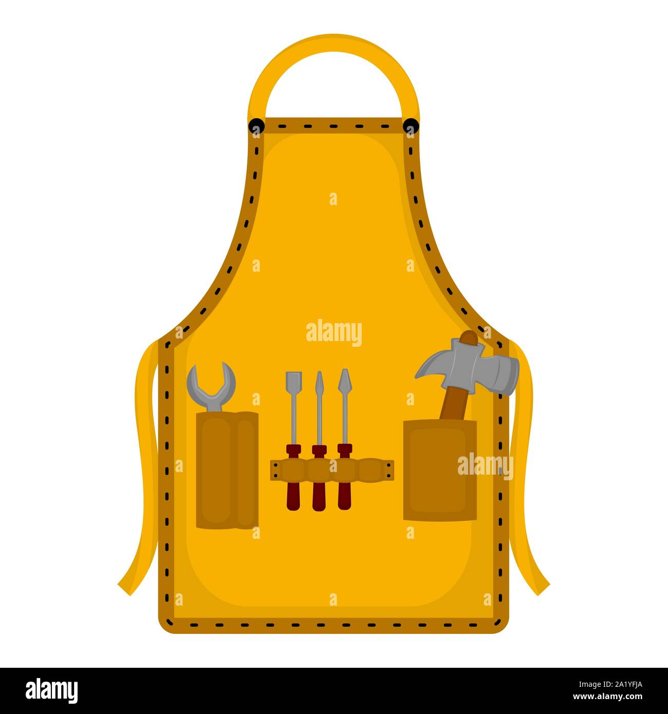 Isolated construction apron with tools Vector illustration Stock