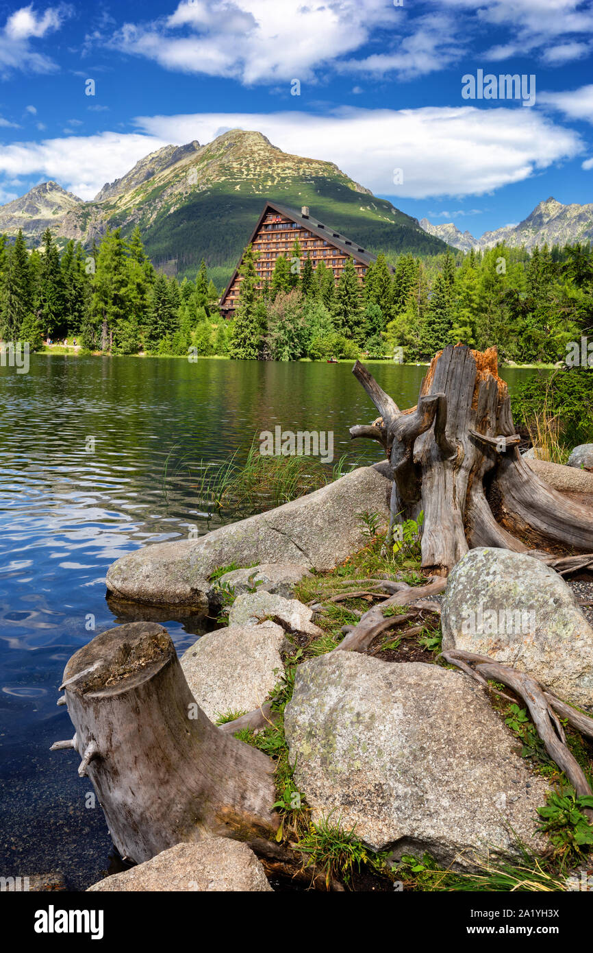 Mountain lake in National Park High Tatra. Strbske pleso, Slovakia, Europe. Beauty world. Stock Photo