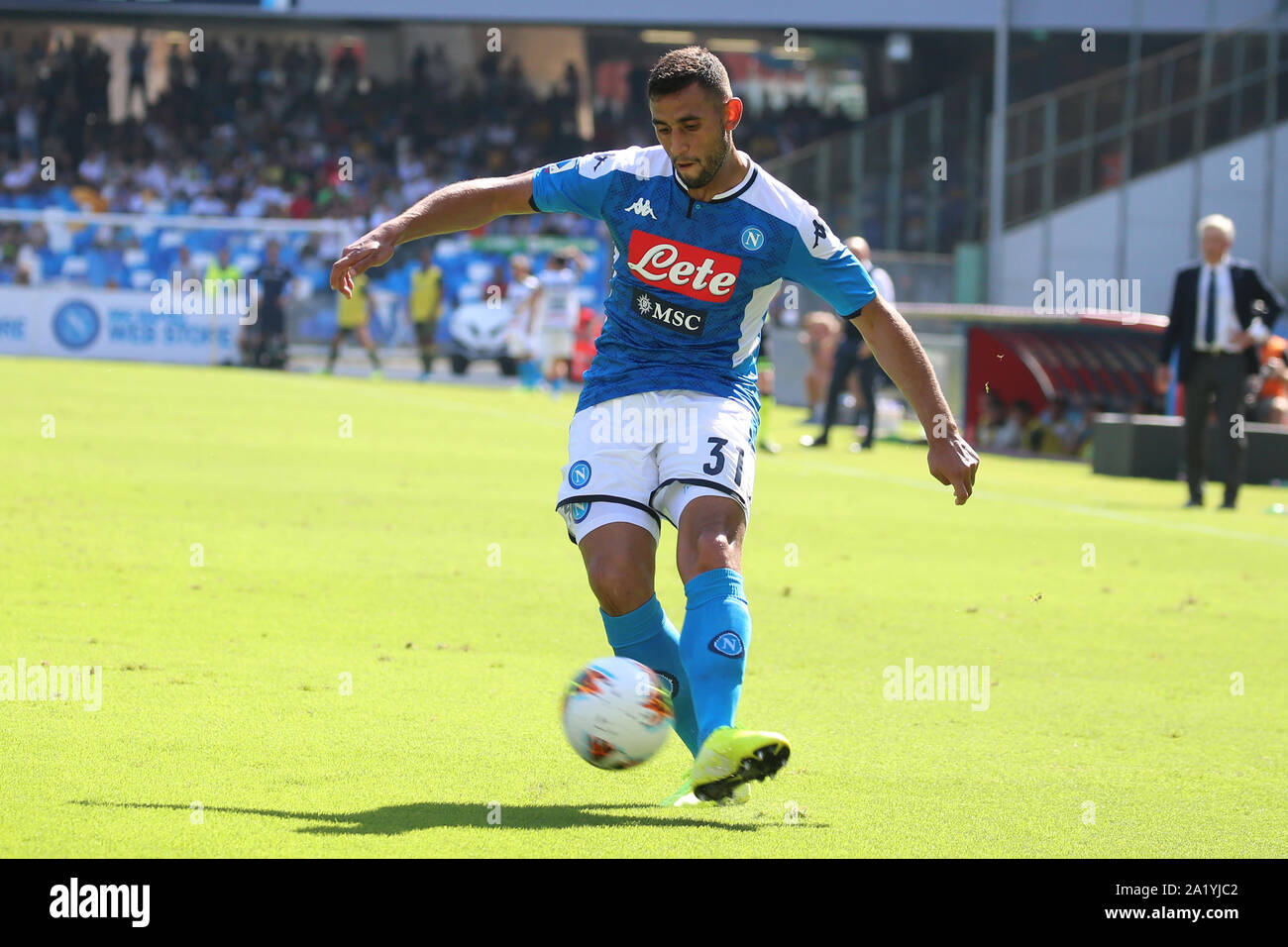 Napoli, Italy. 29th Sep, 2019. Faouzi Ghoulam algerian defender ssc napoli during the Serie A football match SSC Napoli vs Brescia Calcio on September 29 2019 at the San Paolo Stadium (Photo by Antonio Balasco/Pacific Press) Credit: Pacific Press Agency/Alamy Live News Stock Photo