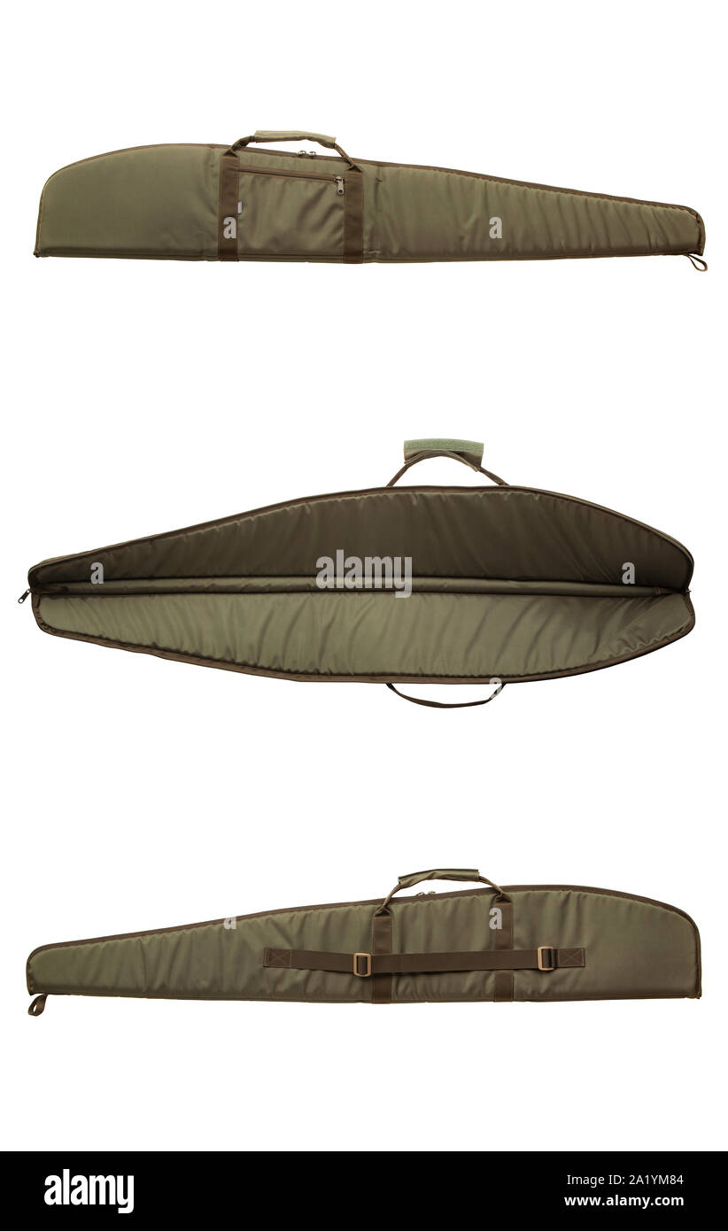 Green soft case for guns isolated for white background Stock Photo - Alamy