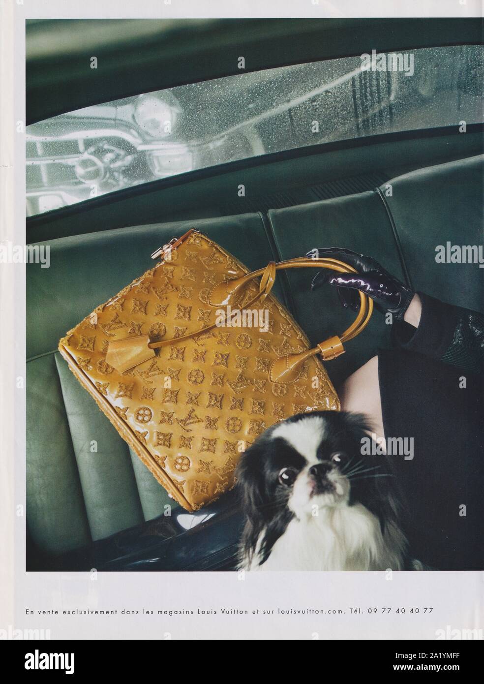 poster advertising Louis Vuitton handbag with Anais Pouliot in paper magazine from 2011 year, advertisement, creative advert from 2010s Stock Photo