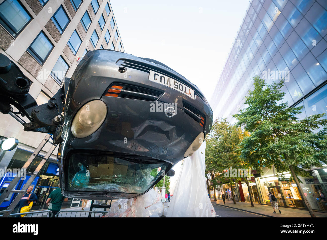 Car upside down Stock Photo Alamy
