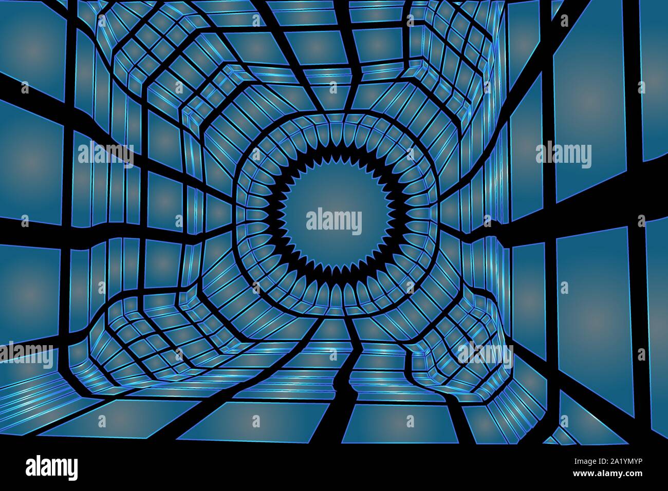 Abstract tunnel or pipe - technology style vector background Stock Vector