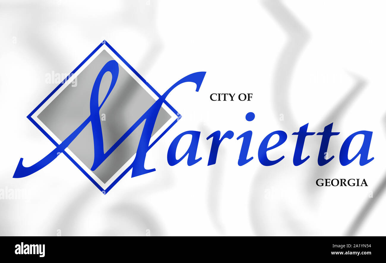 3D Emblem of Marietta (Georgia), USA. 3D Illustration. Stock Photo