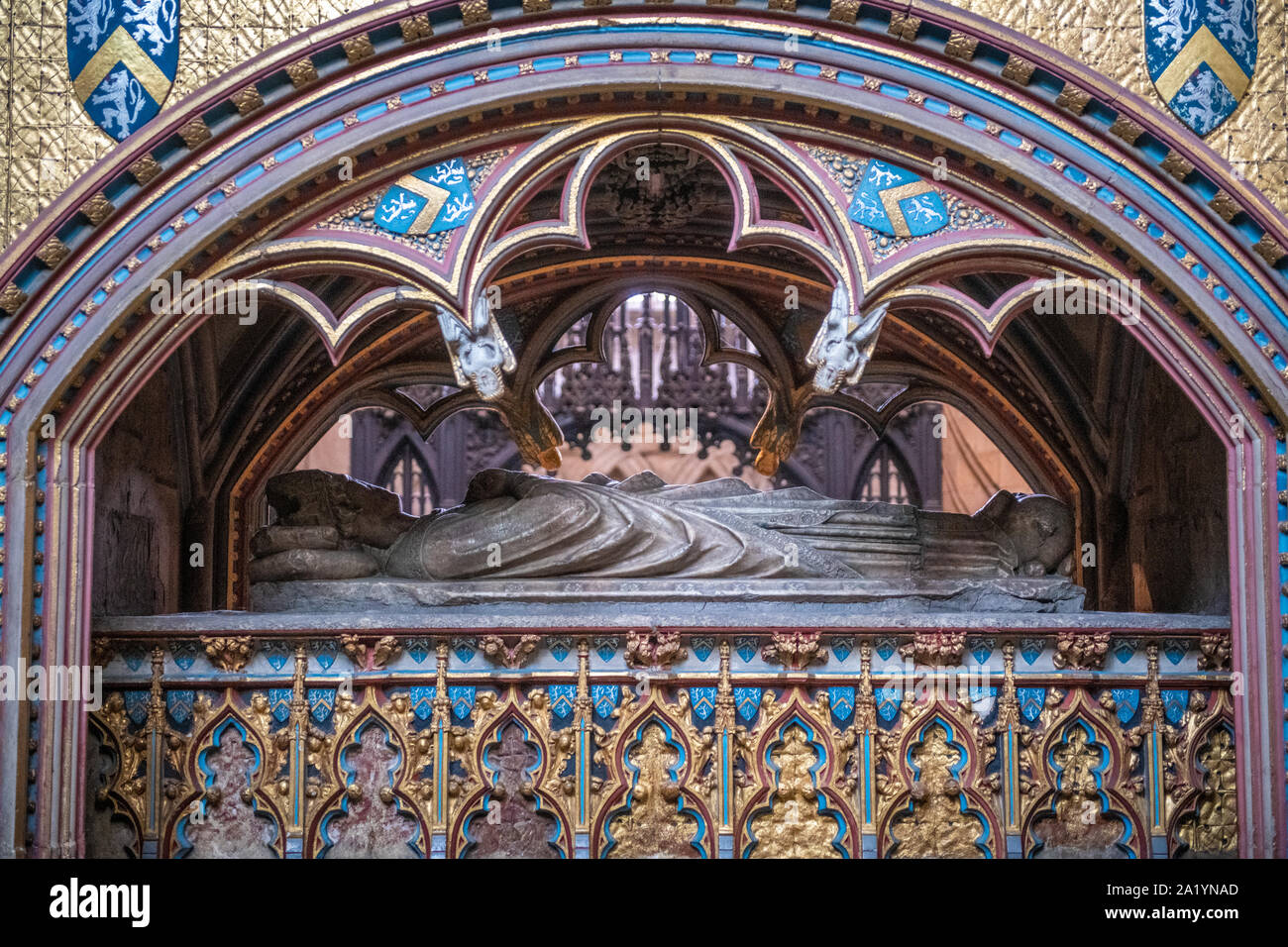 A sarcophagus within Durham Cathedral, Durham, United Kingdom Stock