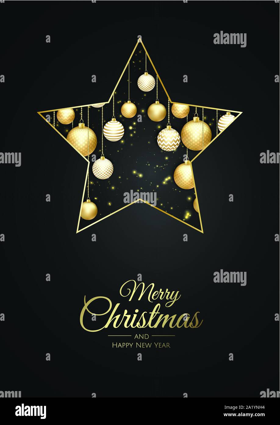 Merry Christmas and Happy New Year. Xmas background with gift box ...