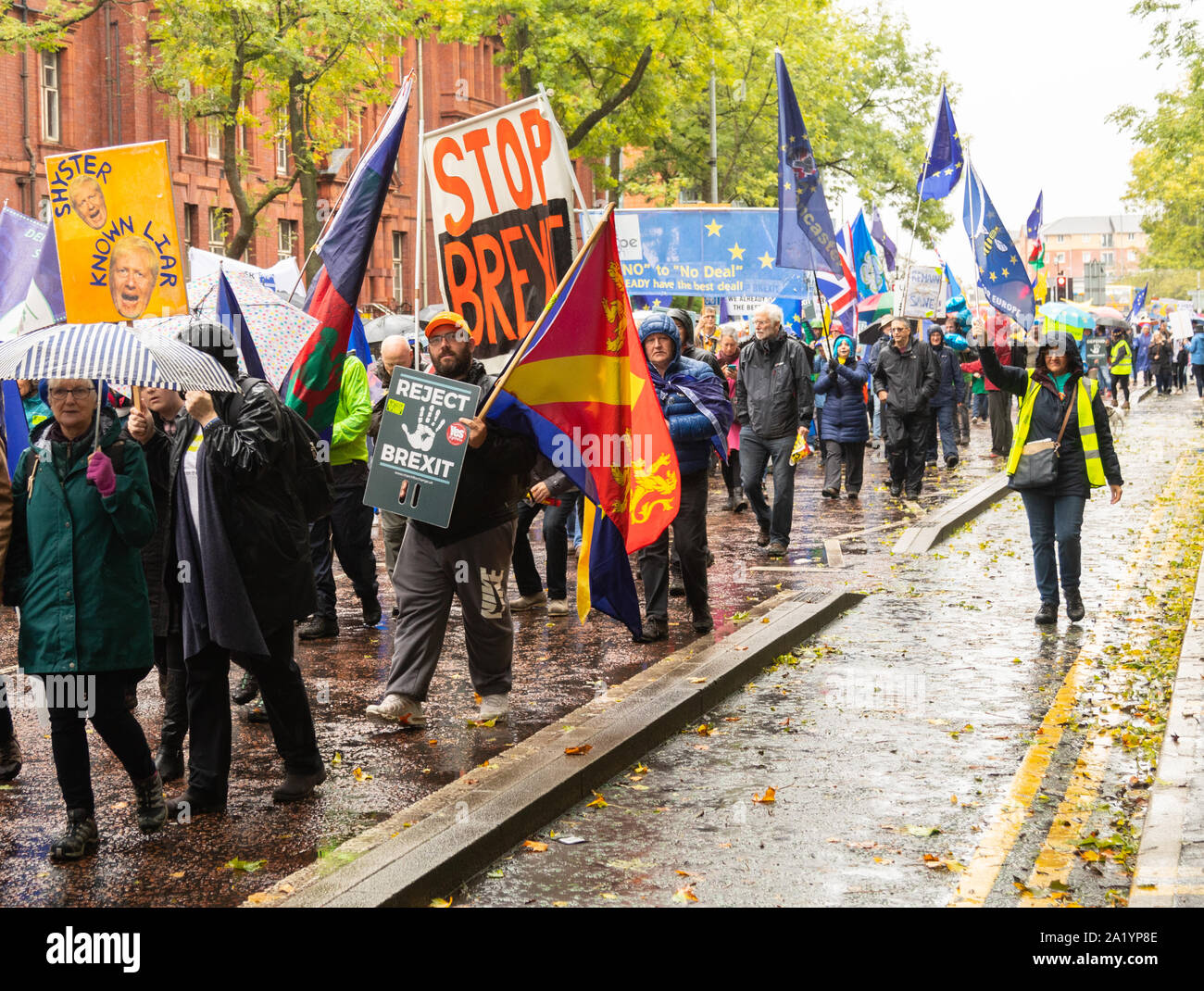 Manchester, UK. Sunday29th September, 2019. March and rally to reject Brexit and defend our democracy at the start of the Conservative Annual Conferen Stock Photo