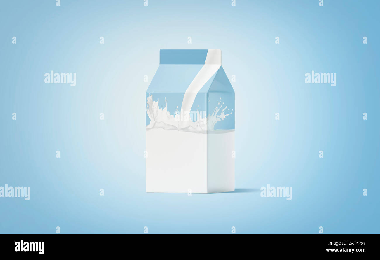 Download Blank White Small Carton Pack Milk Splash Mockup Blue Background Stock Photo Alamy
